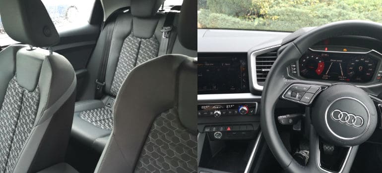 Audi A1 seats and steering wheel