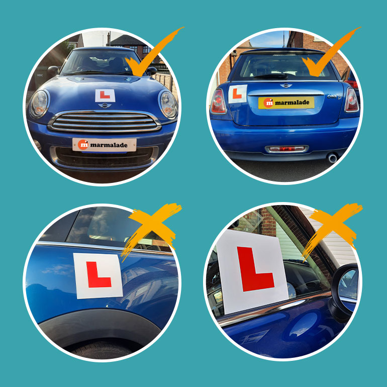 L And P Plates Magnetic Learner New Pass Drivers Plates Full Back